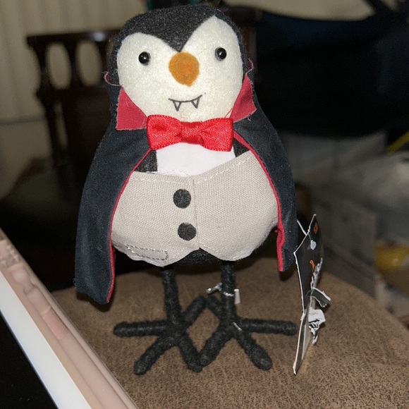 5.75" Fabric Halloween Bird Figurine Dracula Count - Picture 5 of 9